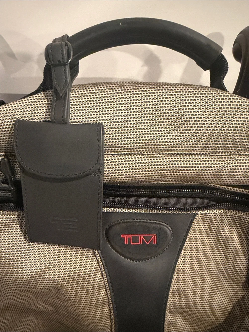 Tumi Men's Khaki Laptop Brief/Book bag with Black Accents